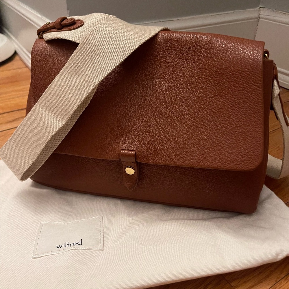 Wilfred Brown Leather Crossbody Bag